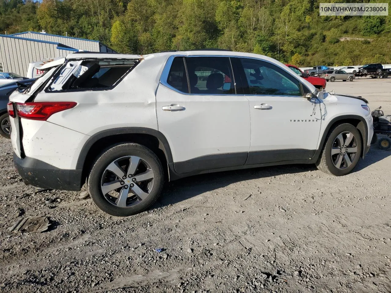 2021 Chevrolet Traverse Lt VIN: 1GNEVHKW3MJ238004 Lot: 74116374