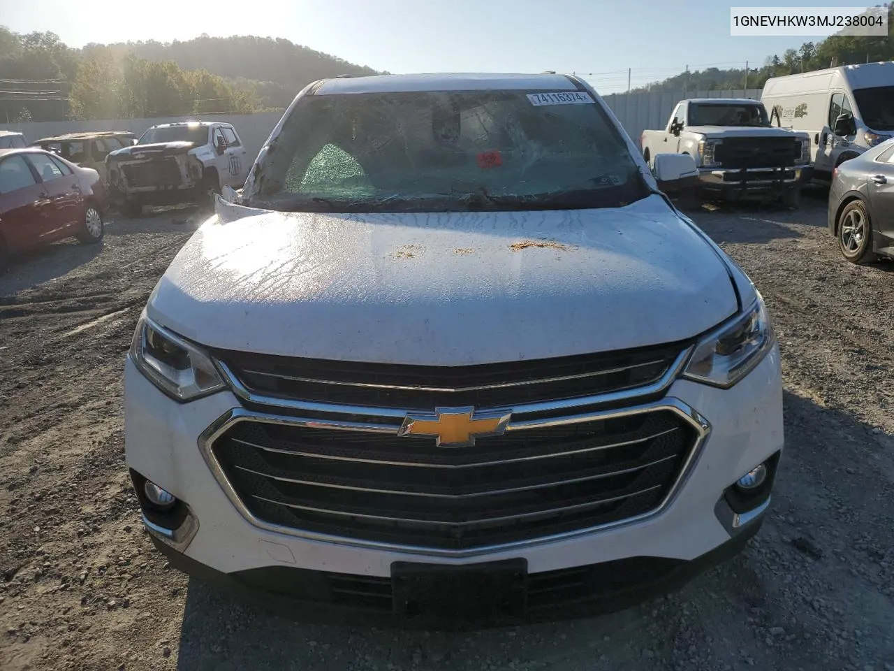 2021 Chevrolet Traverse Lt VIN: 1GNEVHKW3MJ238004 Lot: 74116374