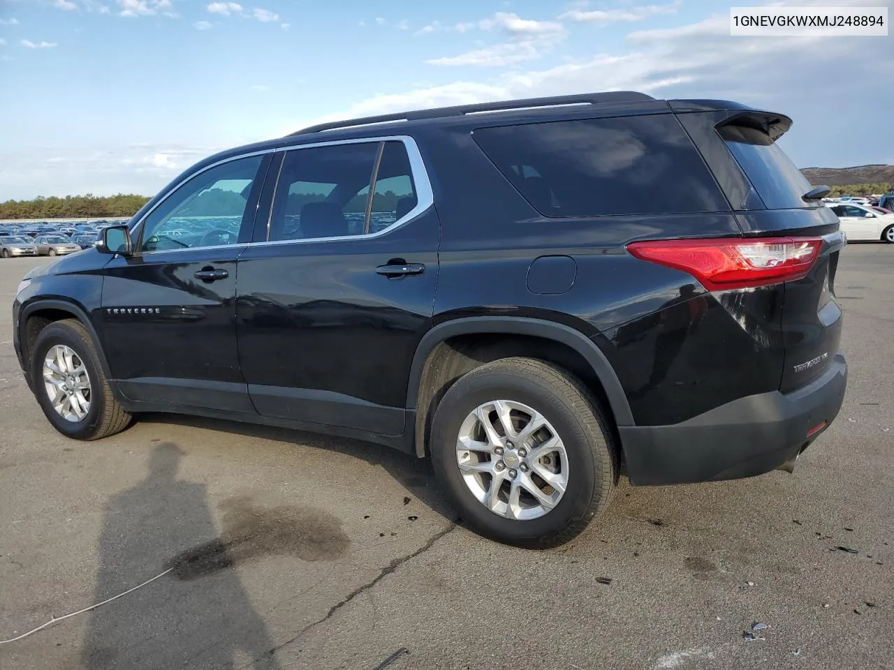 2021 Chevrolet Traverse Lt VIN: 1GNEVGKWXMJ248894 Lot: 74304164