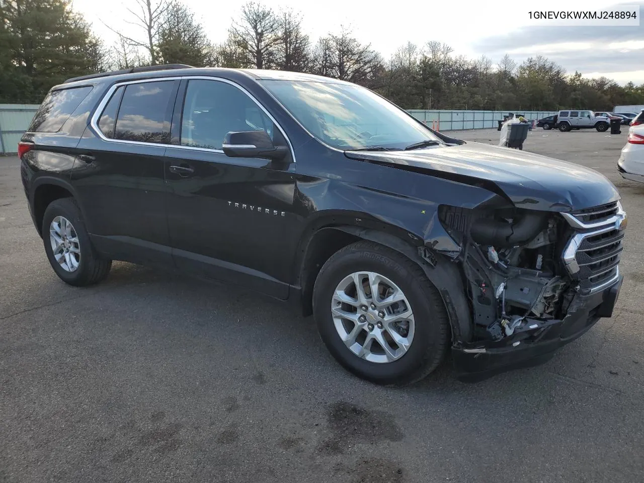 2021 Chevrolet Traverse Lt VIN: 1GNEVGKWXMJ248894 Lot: 74304164