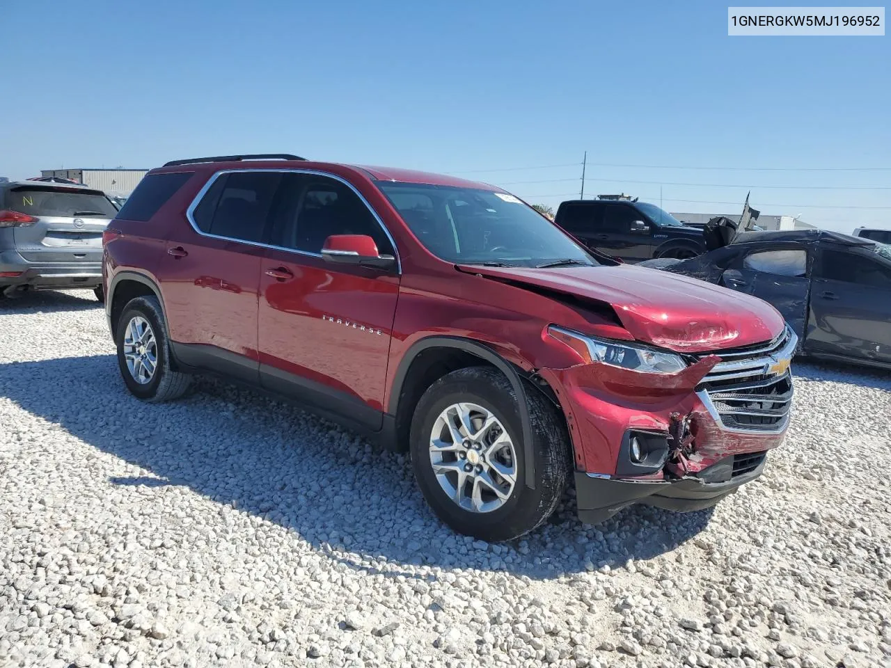 2021 Chevrolet Traverse Lt VIN: 1GNERGKW5MJ196952 Lot: 74561444