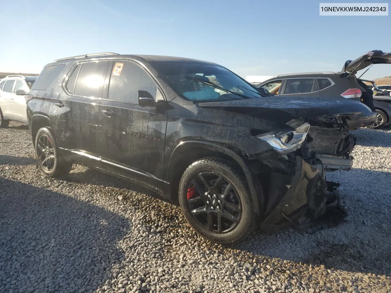 2021 Chevrolet Traverse Premier VIN: 1GNEVKKW5MJ242343 Lot: 74716704