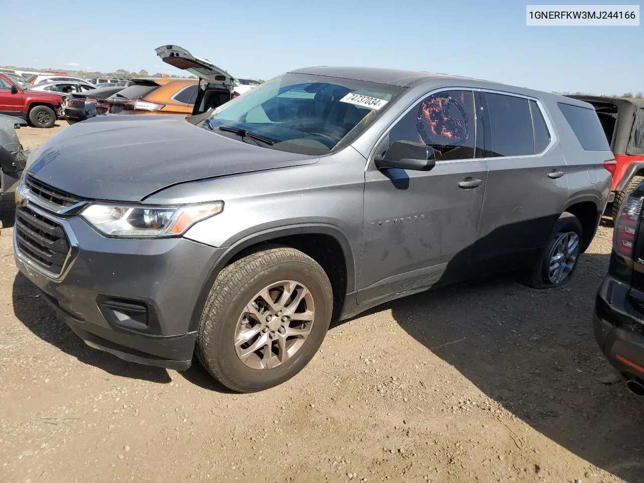 2021 Chevrolet Traverse Ls VIN: 1GNERFKW3MJ244166 Lot: 74737034