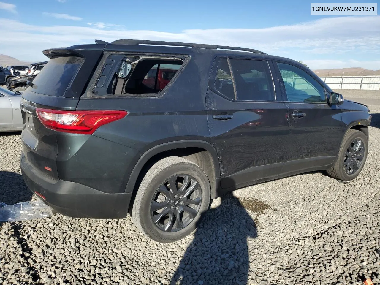 2021 Chevrolet Traverse Rs VIN: 1GNEVJKW7MJ231371 Lot: 76996944