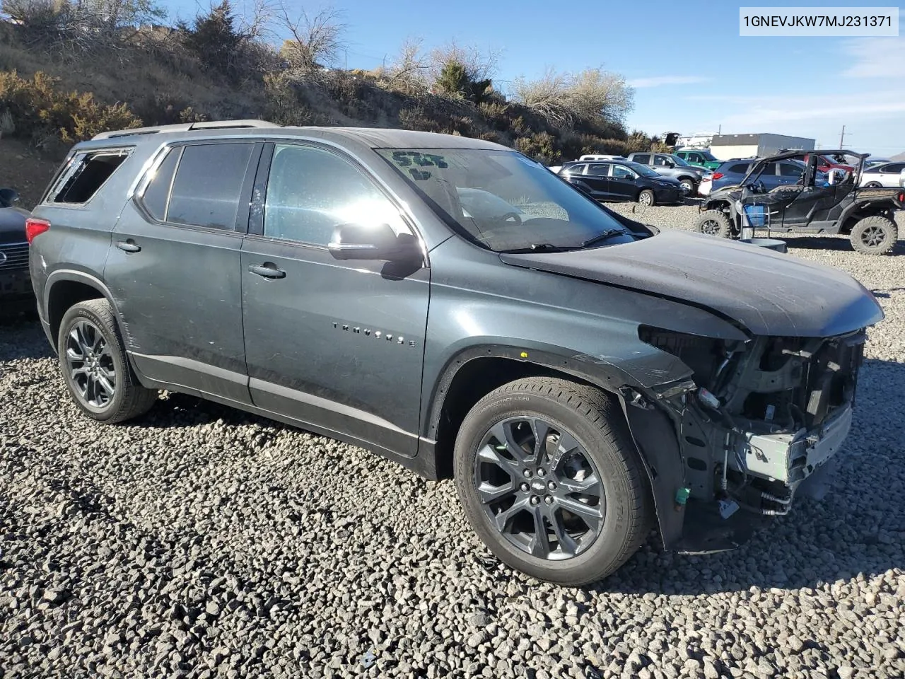 1GNEVJKW7MJ231371 2021 Chevrolet Traverse Rs