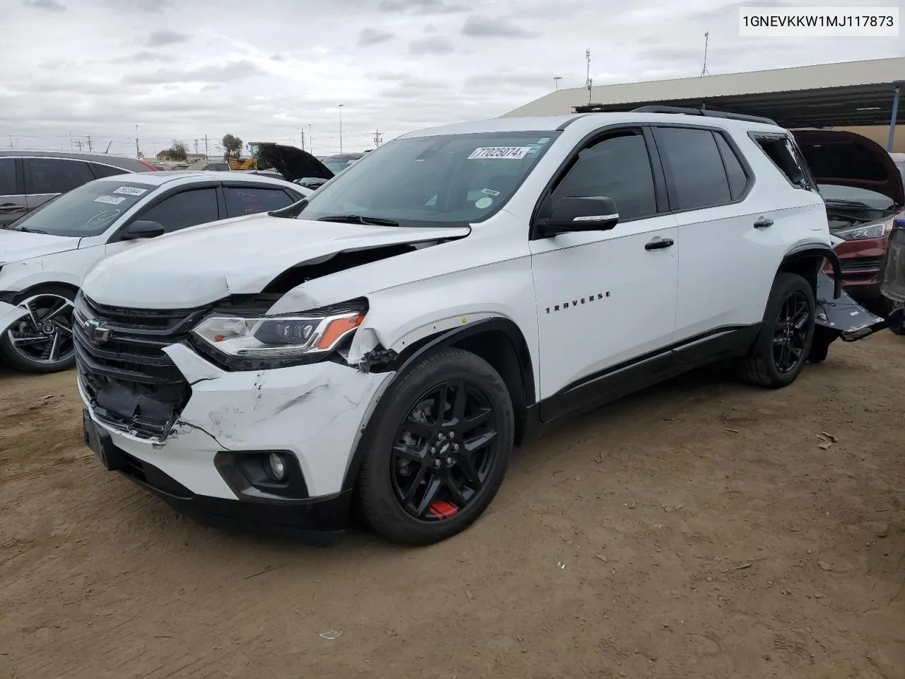 2021 Chevrolet Traverse Premier VIN: 1GNEVKKW1MJ117873 Lot: 77025074