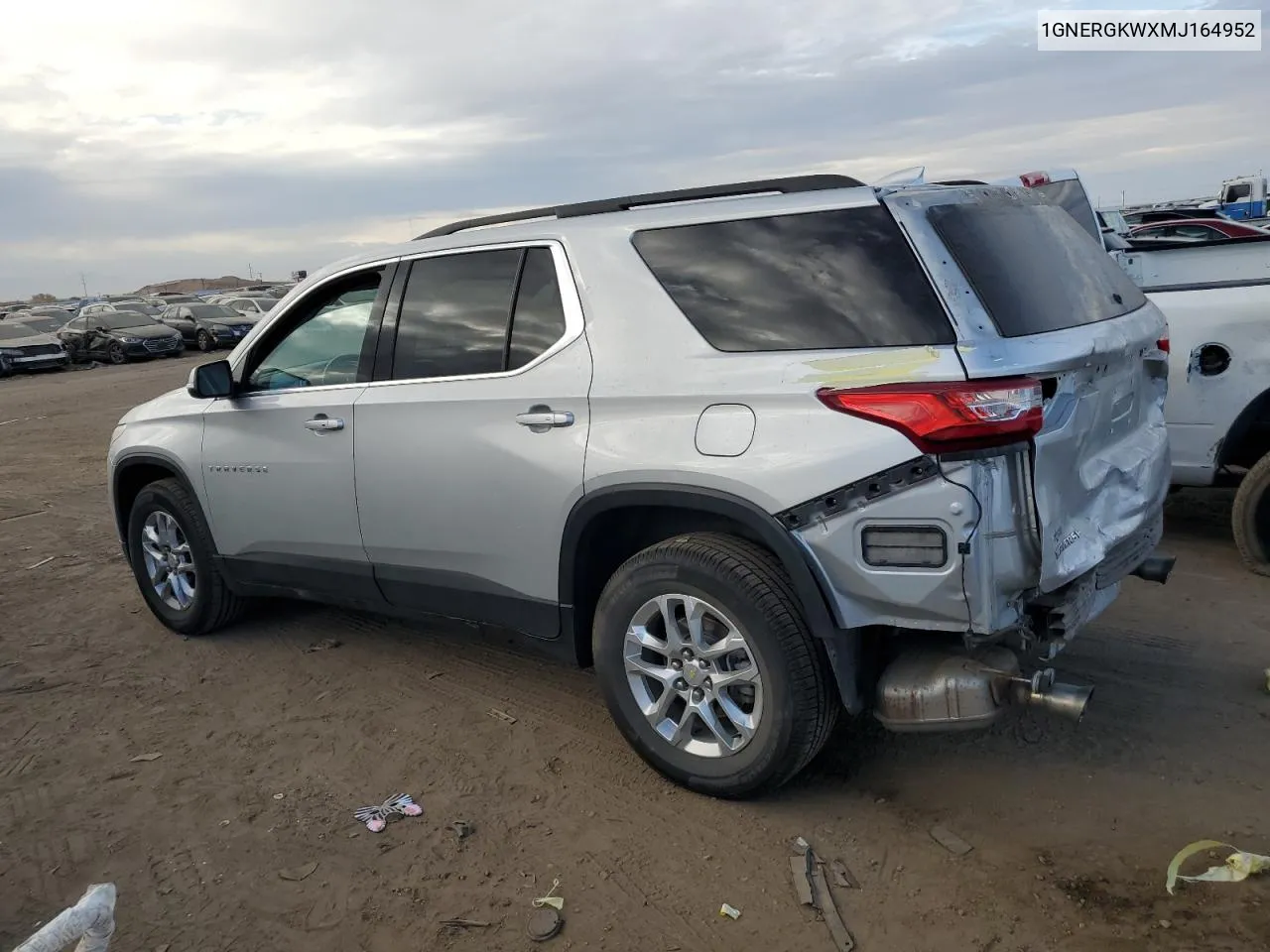 2021 Chevrolet Traverse Lt VIN: 1GNERGKWXMJ164952 Lot: 78282164