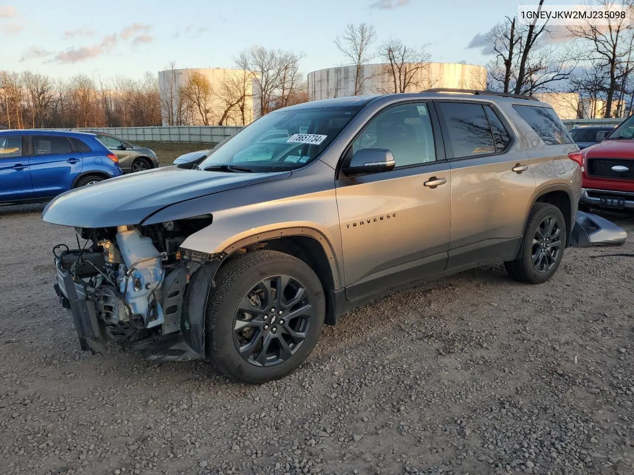 2021 Chevrolet Traverse Rs VIN: 1GNEVJKW2MJ235098 Lot: 78651734