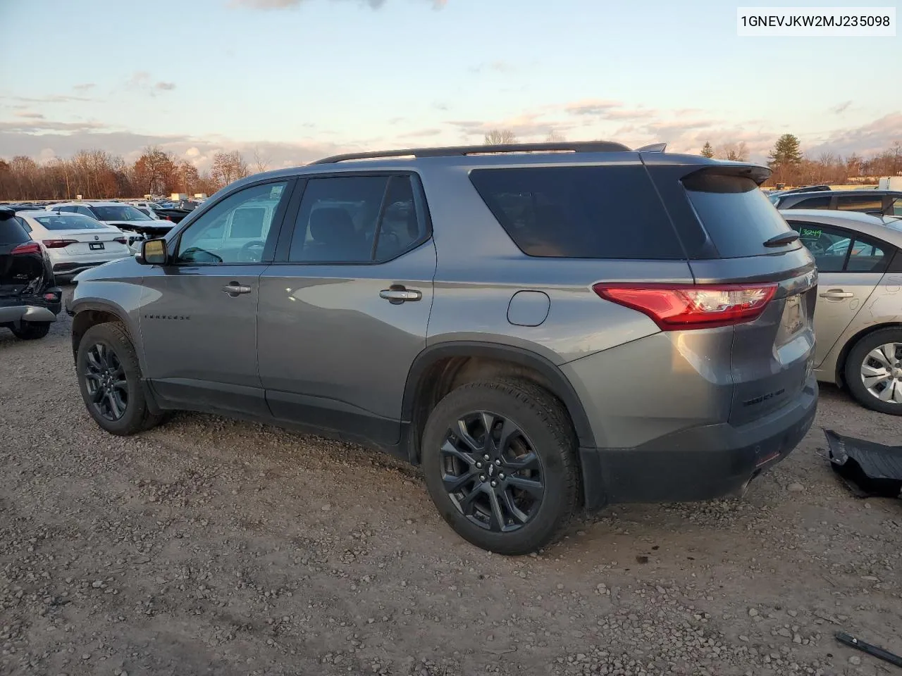 2021 Chevrolet Traverse Rs VIN: 1GNEVJKW2MJ235098 Lot: 78651734