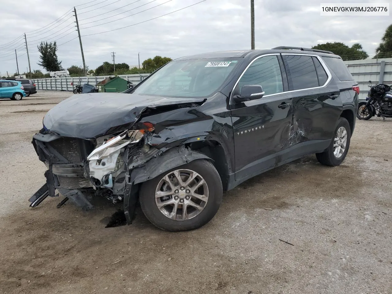 2021 Chevrolet Traverse Lt VIN: 1GNEVGKW3MJ206776 Lot: 79508124