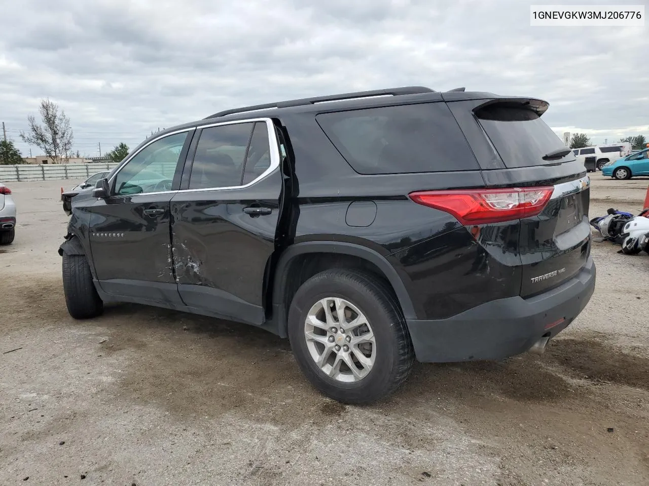 2021 Chevrolet Traverse Lt VIN: 1GNEVGKW3MJ206776 Lot: 79508124