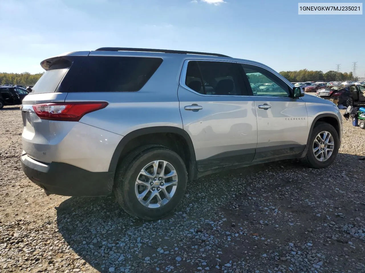 2021 Chevrolet Traverse Lt VIN: 1GNEVGKW7MJ235021 Lot: 79947374