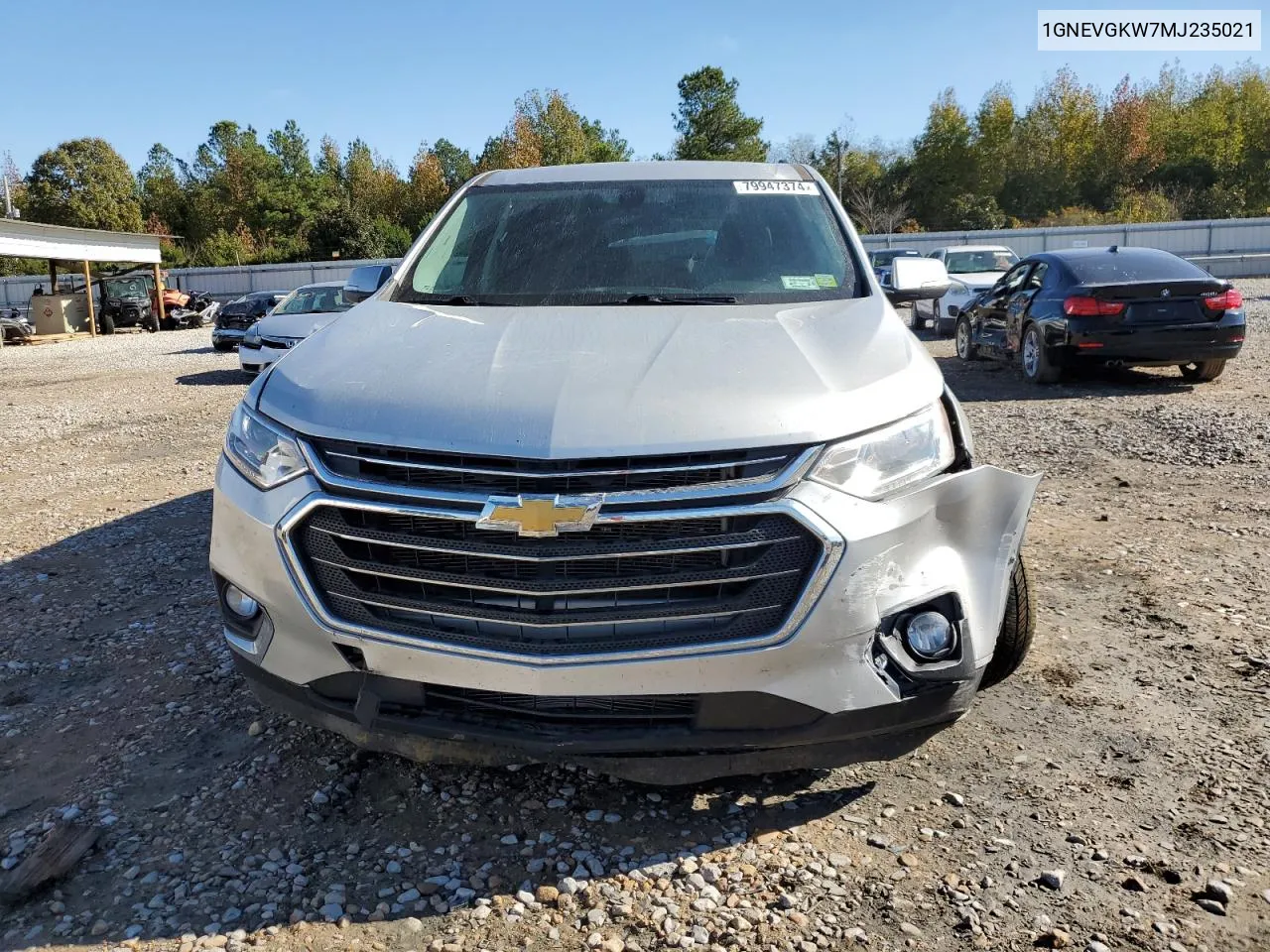 2021 Chevrolet Traverse Lt VIN: 1GNEVGKW7MJ235021 Lot: 79947374