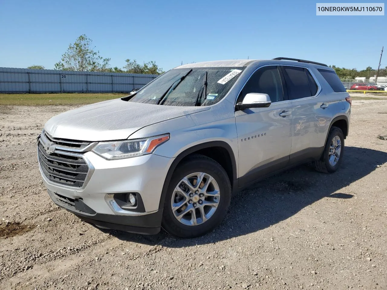 2021 Chevrolet Traverse Lt VIN: 1GNERGKW5MJ110670 Lot: 80647334