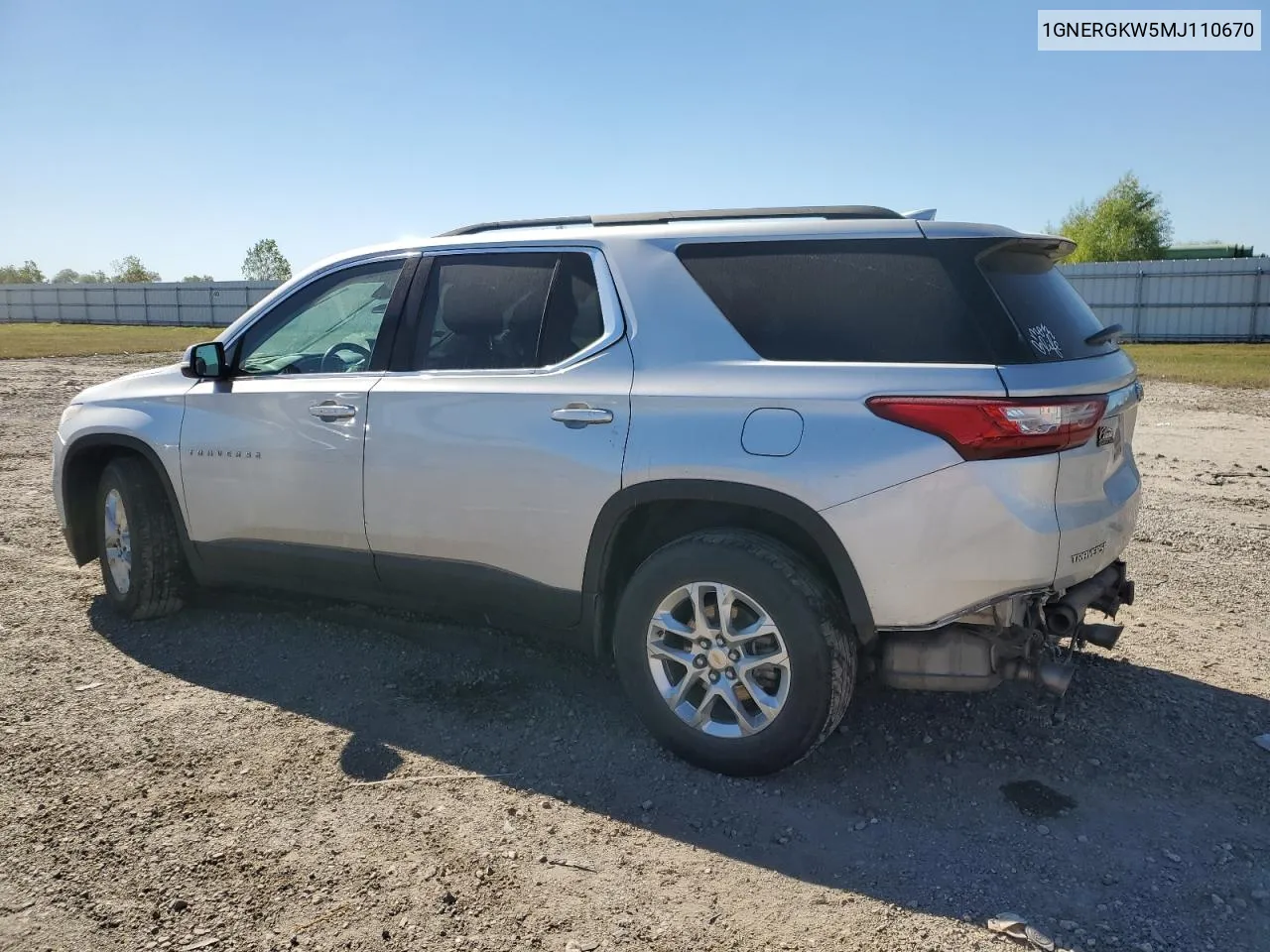 2021 Chevrolet Traverse Lt VIN: 1GNERGKW5MJ110670 Lot: 80647334