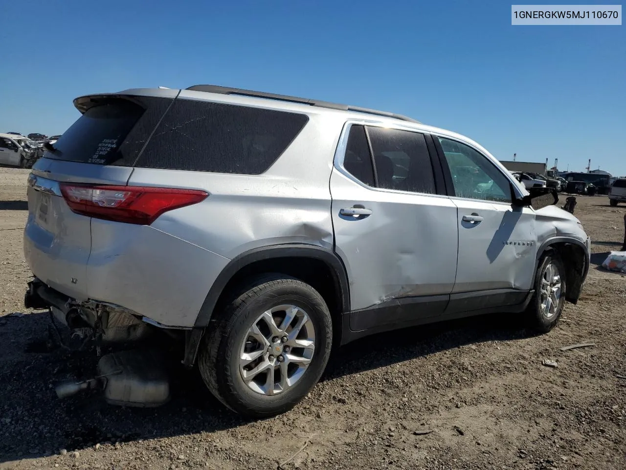 2021 Chevrolet Traverse Lt VIN: 1GNERGKW5MJ110670 Lot: 80647334