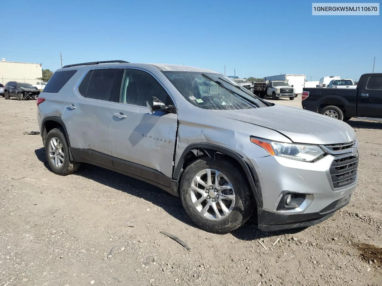 2021 Chevrolet Traverse Lt VIN: 1GNERGKW5MJ110670 Lot: 80647334