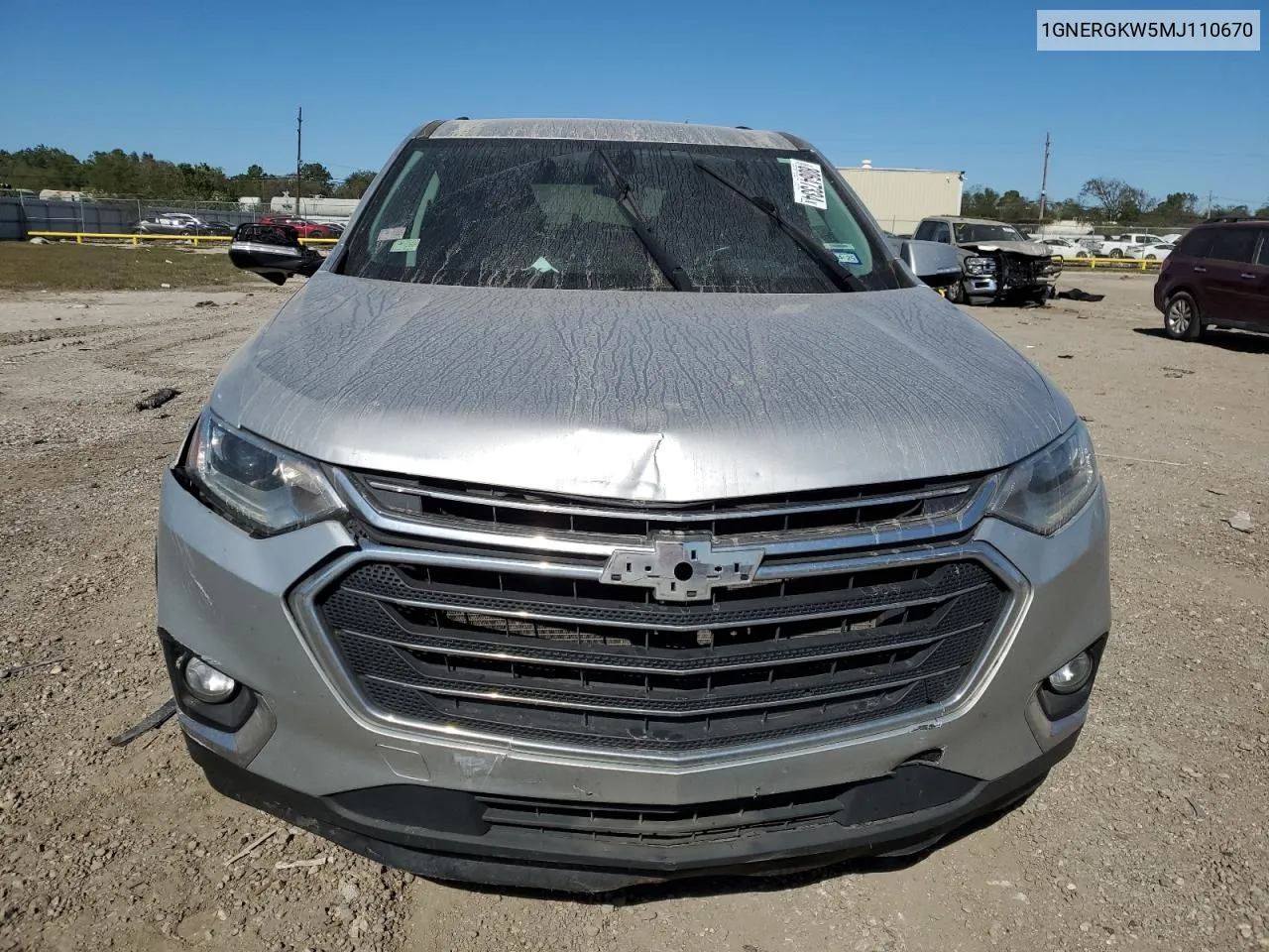 2021 Chevrolet Traverse Lt VIN: 1GNERGKW5MJ110670 Lot: 80647334