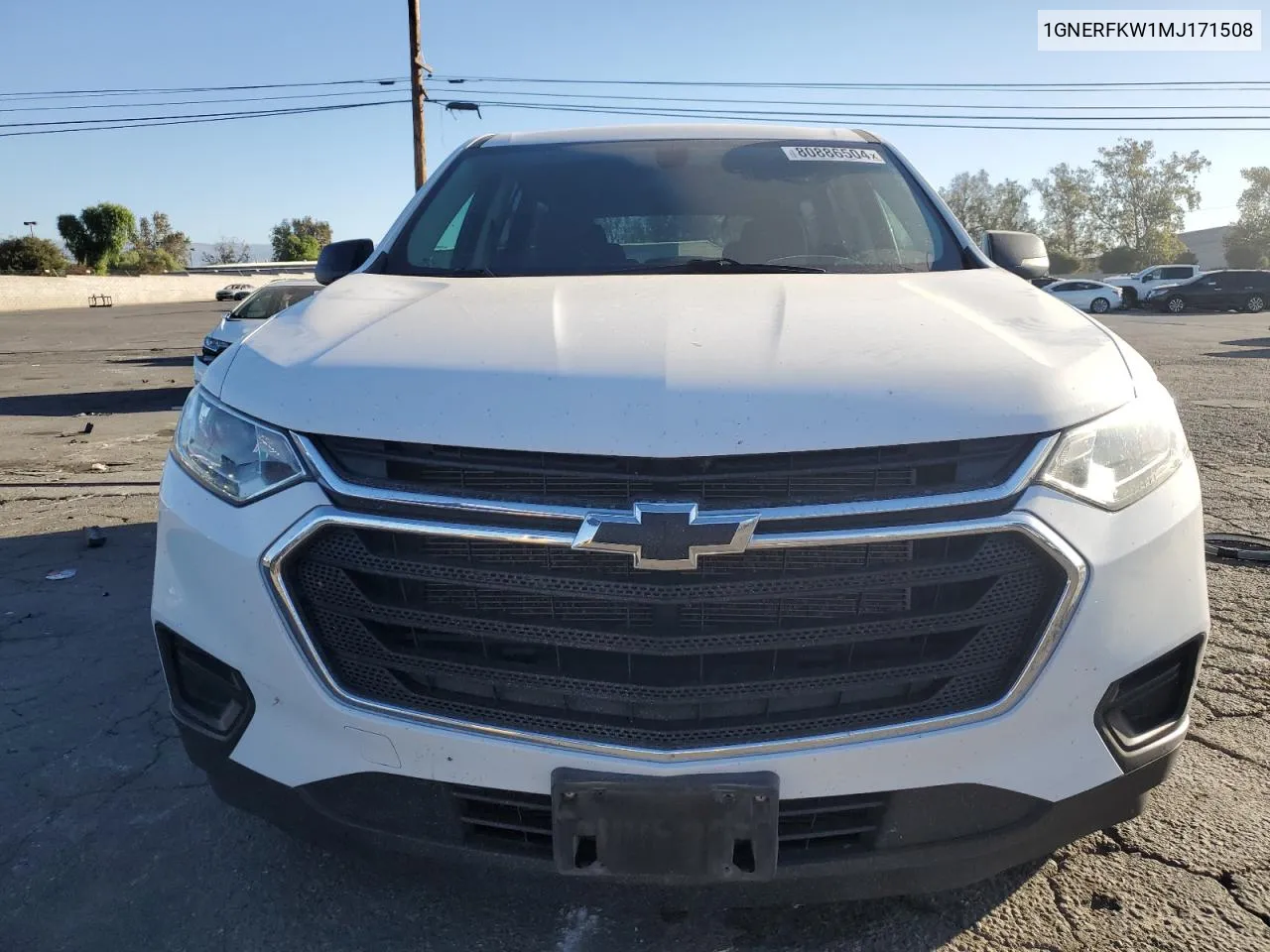 2021 Chevrolet Traverse Ls VIN: 1GNERFKW1MJ171508 Lot: 80886504