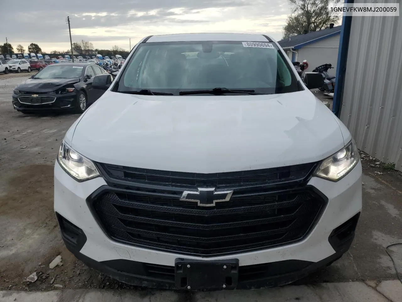 2021 Chevrolet Traverse Ls VIN: 1GNEVFKW8MJ200059 Lot: 80990694