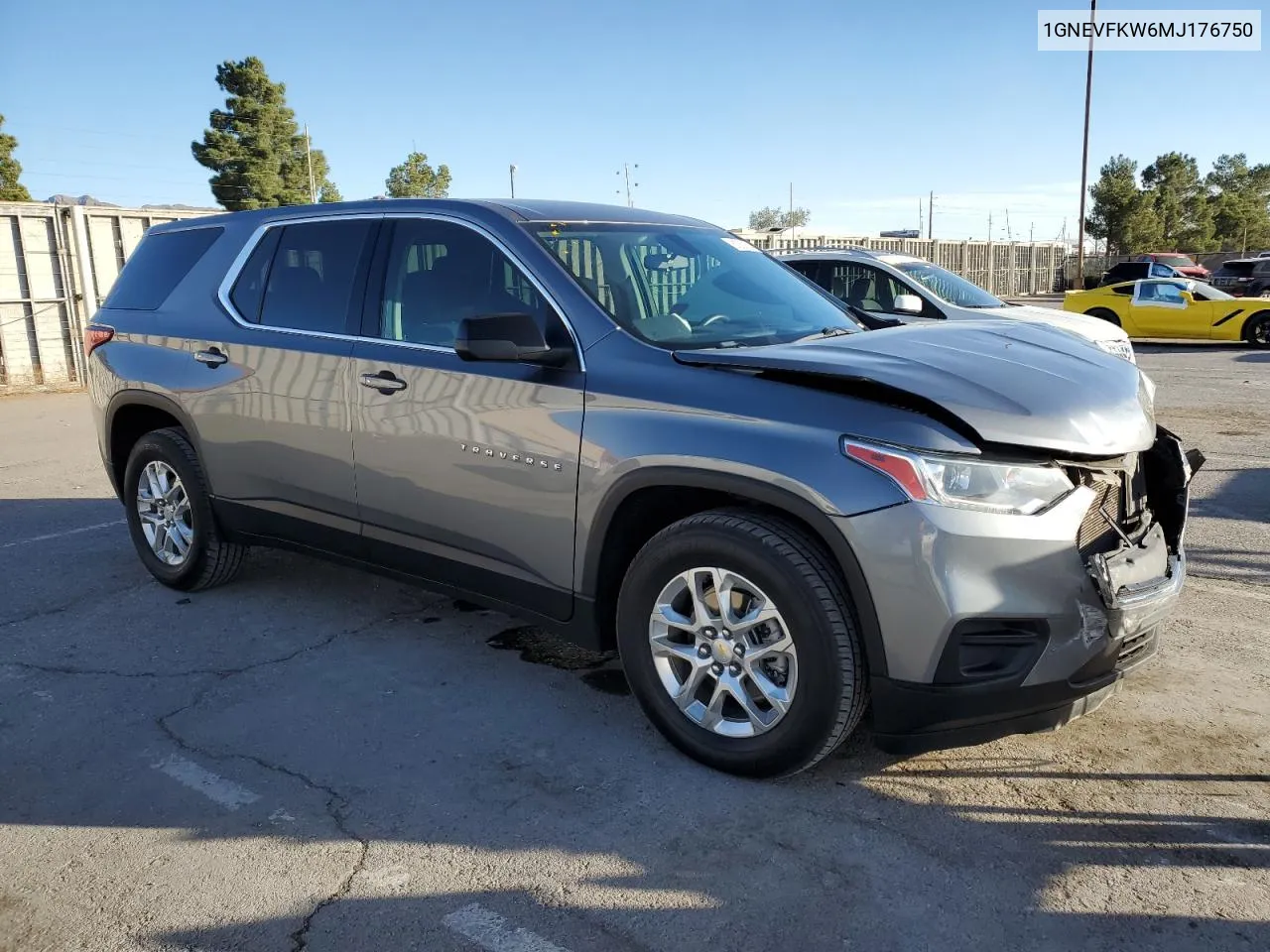 2021 Chevrolet Traverse Ls VIN: 1GNEVFKW6MJ176750 Lot: 81263164