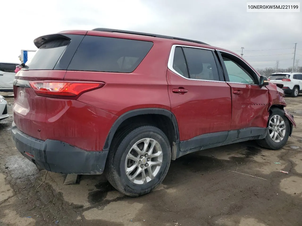 2021 Chevrolet Traverse Lt VIN: 1GNERGKW5MJ221199 Lot: 81598394