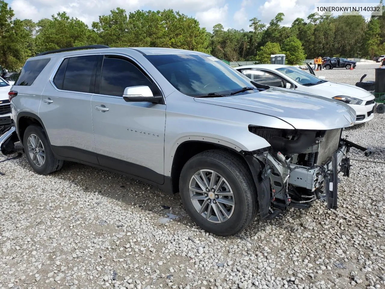 1GNERGKW1NJ140332 2022 Chevrolet Traverse Lt