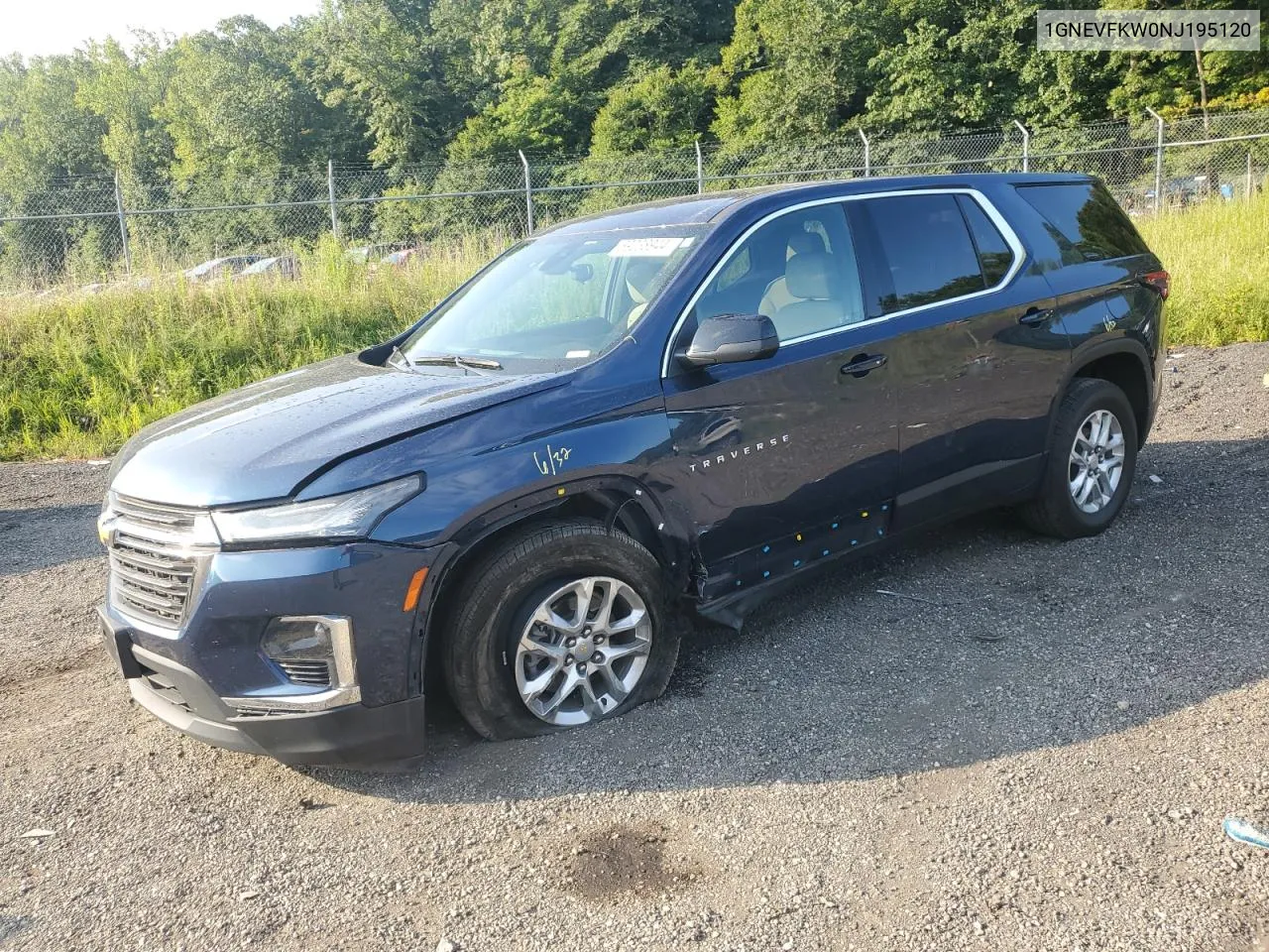 2022 Chevrolet Traverse Ls VIN: 1GNEVFKW0NJ195120 Lot: 69238944