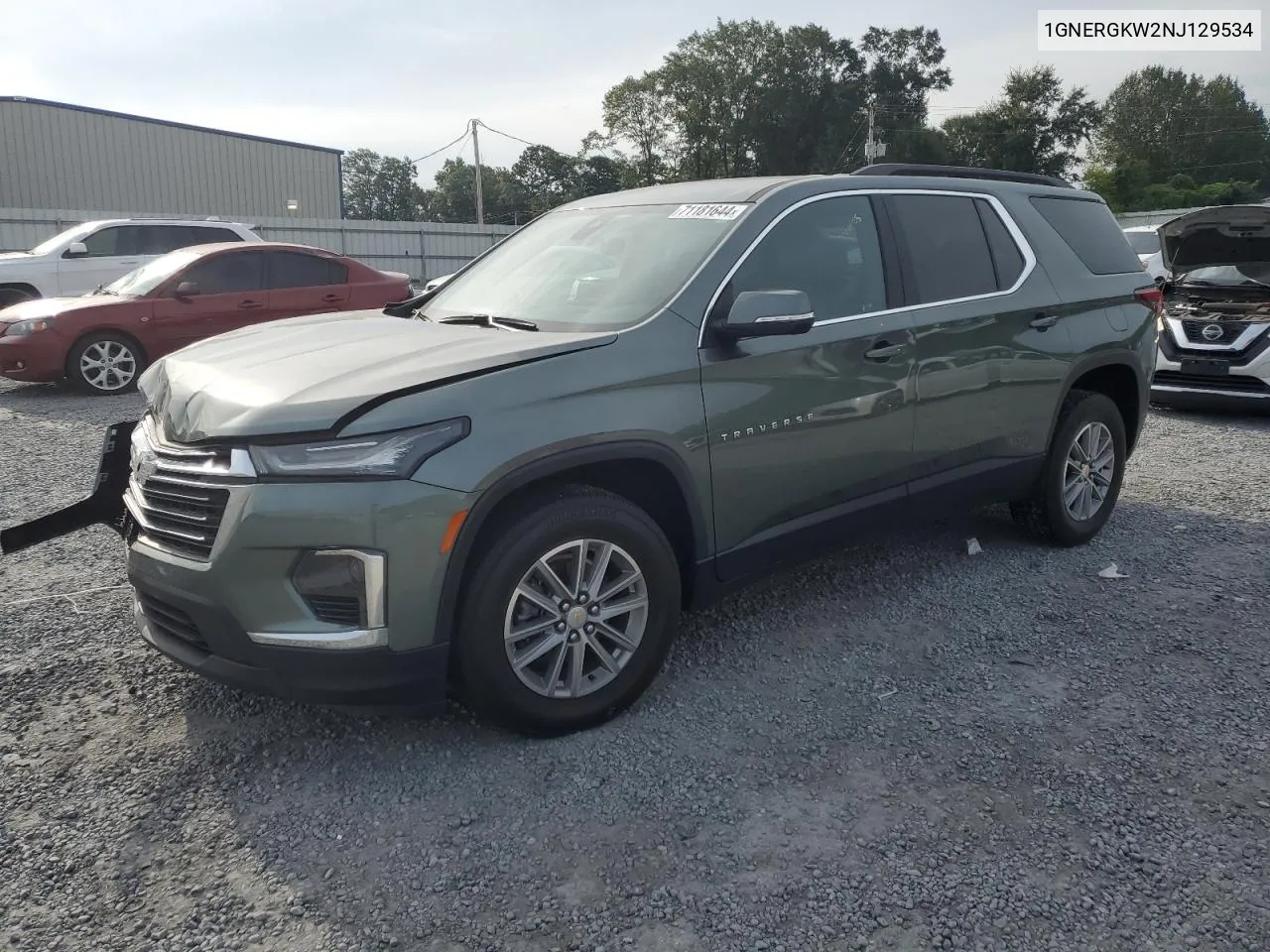 2022 Chevrolet Traverse Lt VIN: 1GNERGKW2NJ129534 Lot: 71181644