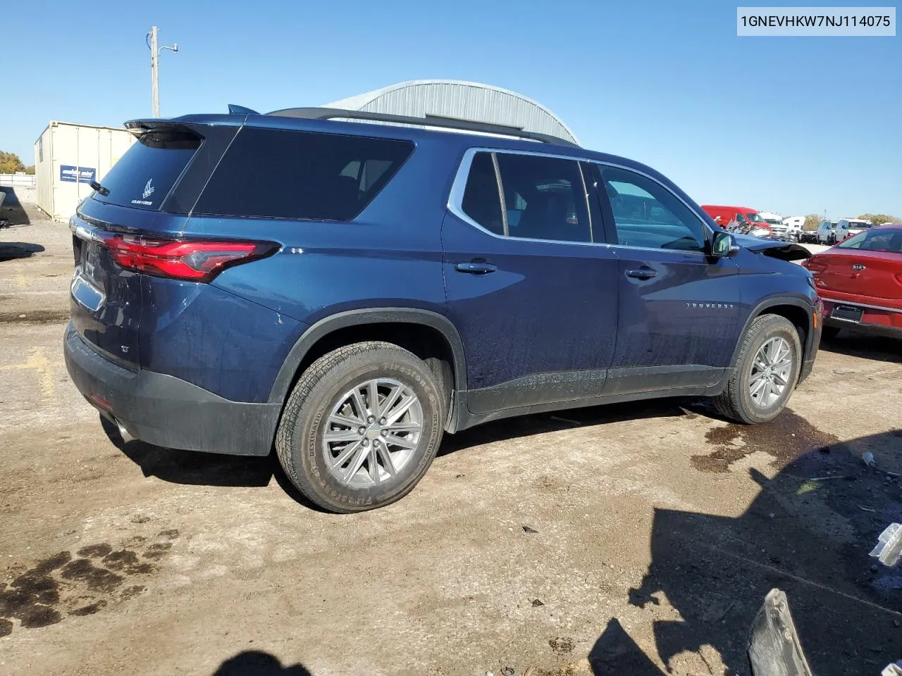 2022 Chevrolet Traverse Lt VIN: 1GNEVHKW7NJ114075 Lot: 78242394