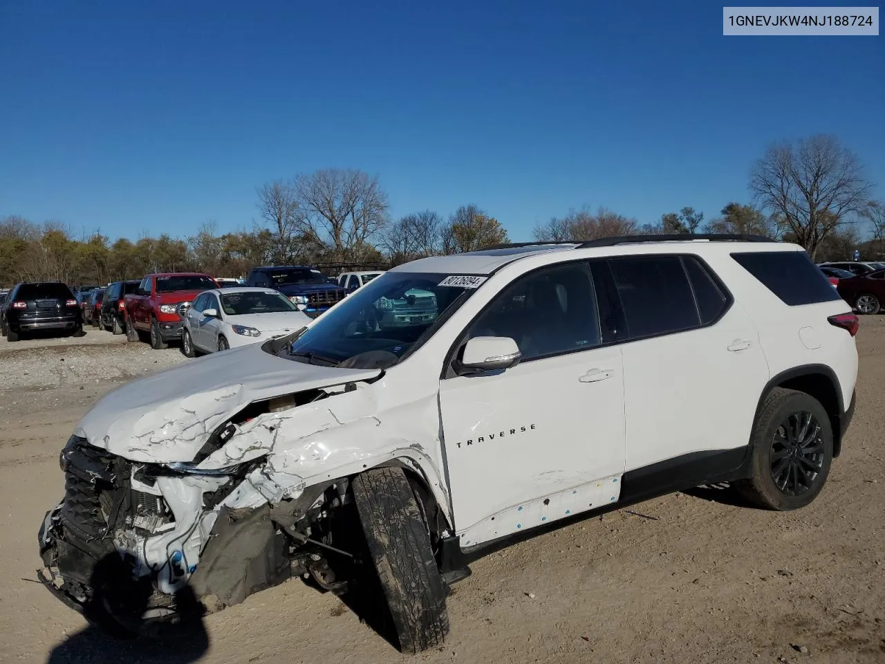 2022 Chevrolet Traverse Rs VIN: 1GNEVJKW4NJ188724 Lot: 80126094