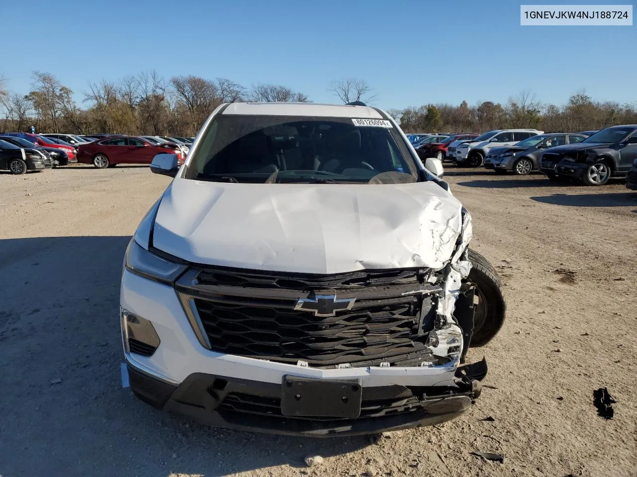 2022 Chevrolet Traverse Rs VIN: 1GNEVJKW4NJ188724 Lot: 80126094