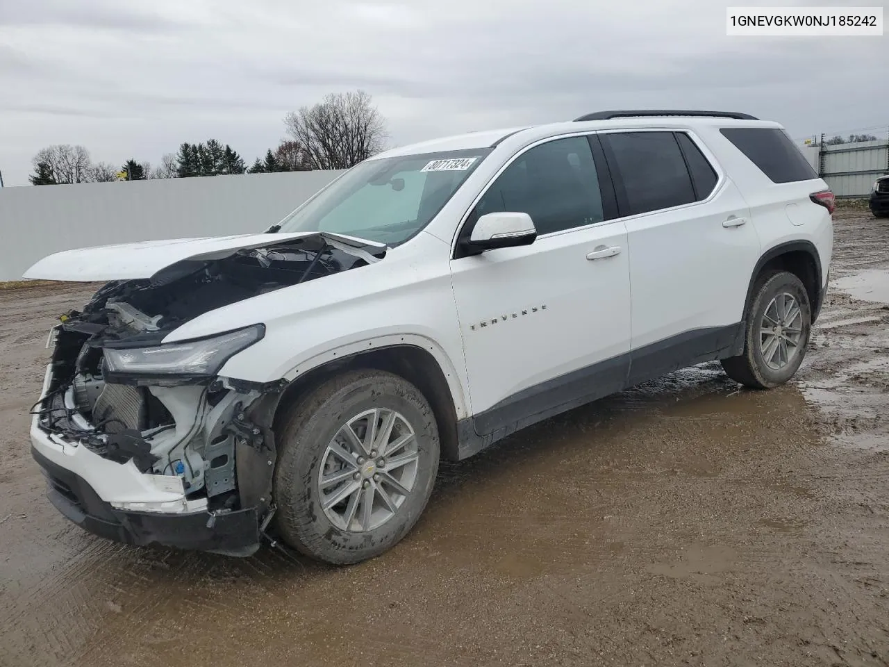 2022 Chevrolet Traverse Lt VIN: 1GNEVGKW0NJ185242 Lot: 80717324