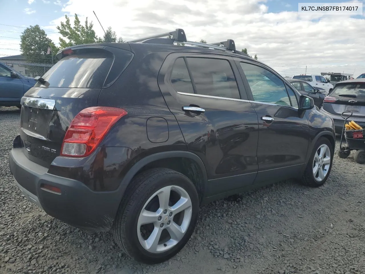 2015 Chevrolet Trax Ltz VIN: KL7CJNSB7FB174017 Lot: 66997204