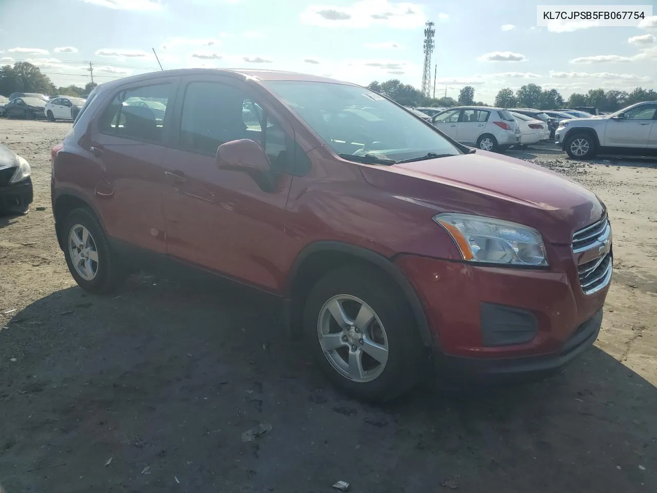 2015 Chevrolet Trax 1Ls VIN: KL7CJPSB5FB067754 Lot: 70277354