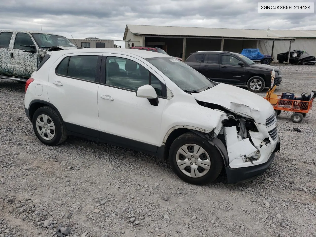 2015 Chevrolet Trax Ls VIN: 3GNCJKSB6FL219424 Lot: 71597334