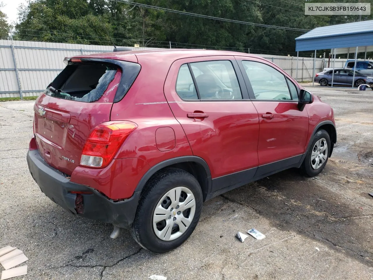 2015 Chevrolet Trax Ls VIN: KL7CJKSB3FB159643 Lot: 71735734