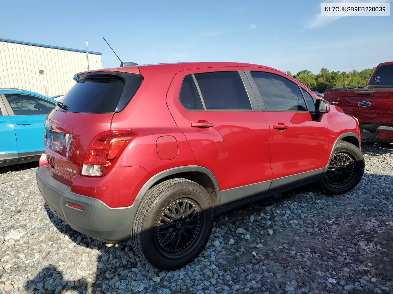 2015 Chevrolet Trax Ls VIN: KL7CJKSB9FB220039 Lot: 71746694