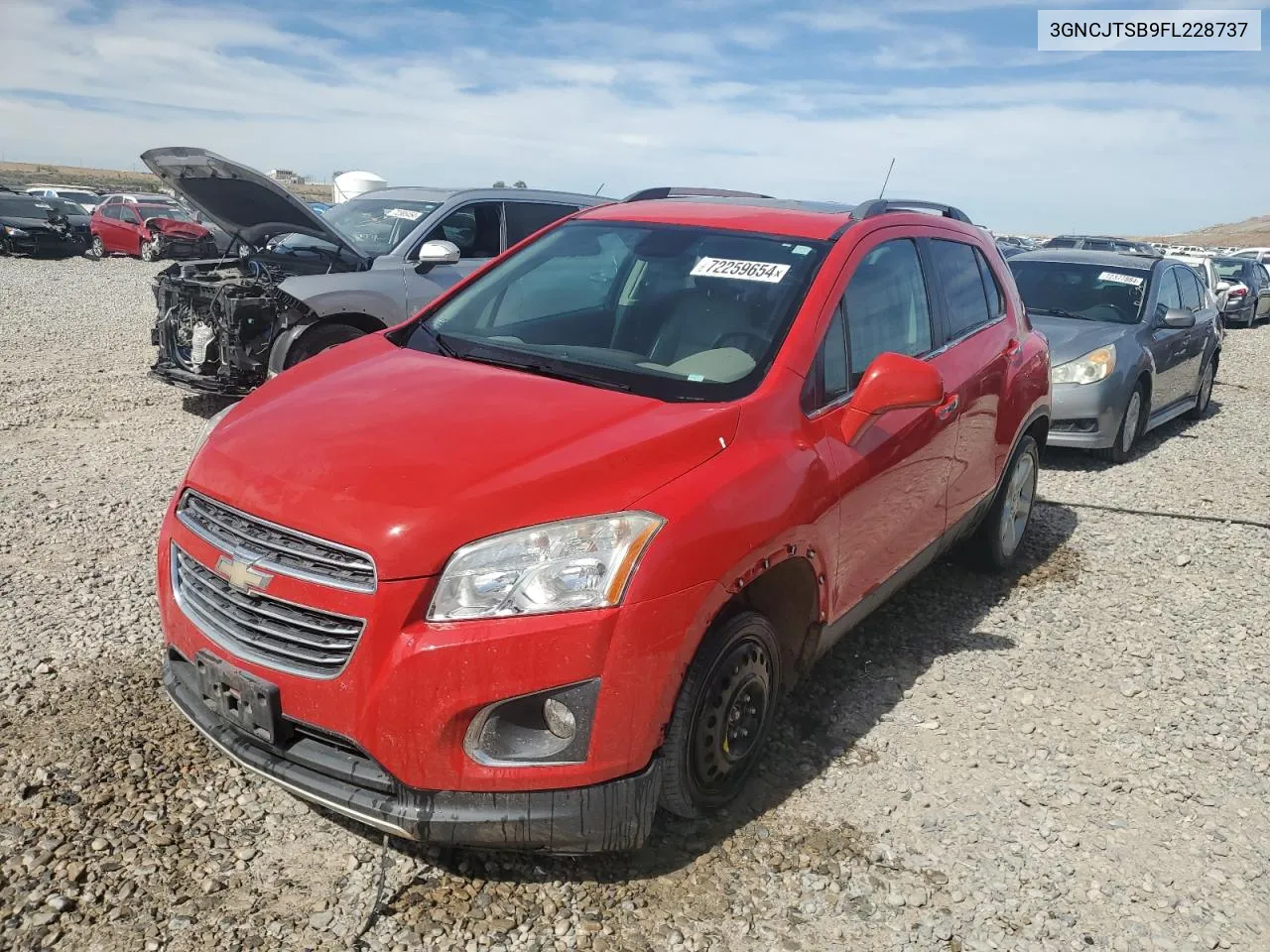 2015 Chevrolet Trax Ltz VIN: 3GNCJTSB9FL228737 Lot: 72259654