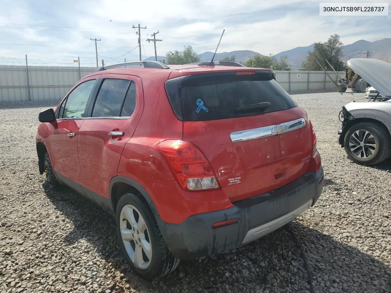 2015 Chevrolet Trax Ltz VIN: 3GNCJTSB9FL228737 Lot: 72259654