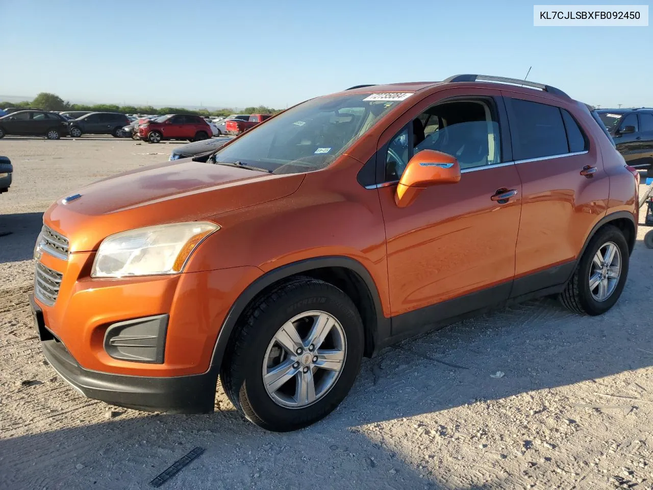 2015 Chevrolet Trax 1Lt VIN: KL7CJLSBXFB092450 Lot: 72735084