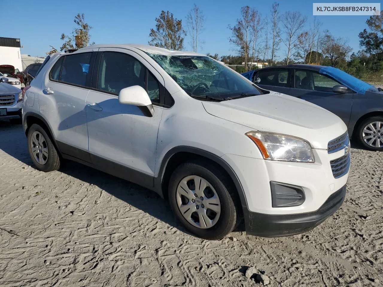 2015 Chevrolet Trax Ls VIN: KL7CJKSB8FB247314 Lot: 74671934