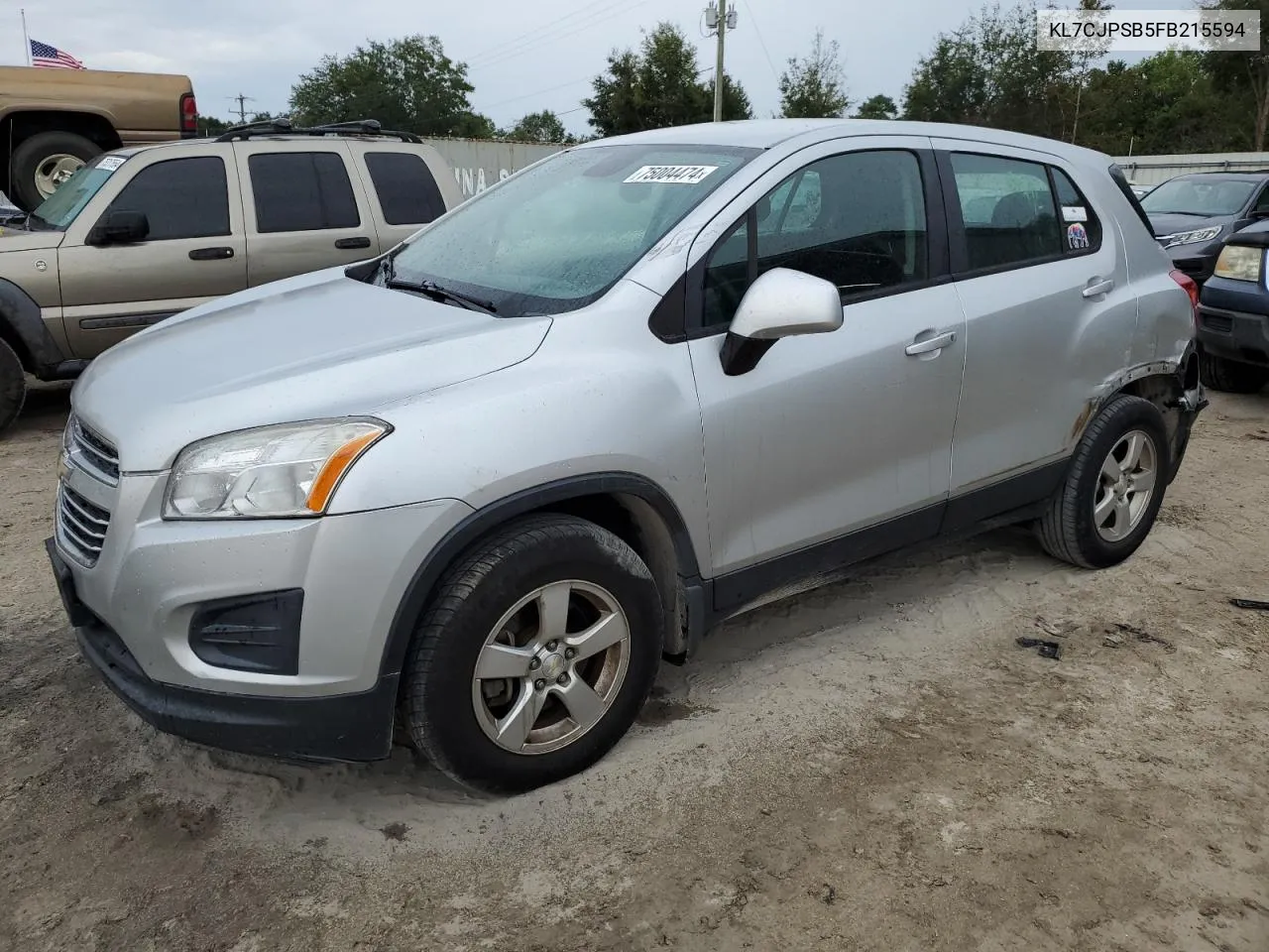 2015 Chevrolet Trax 1Ls VIN: KL7CJPSB5FB215594 Lot: 75004474