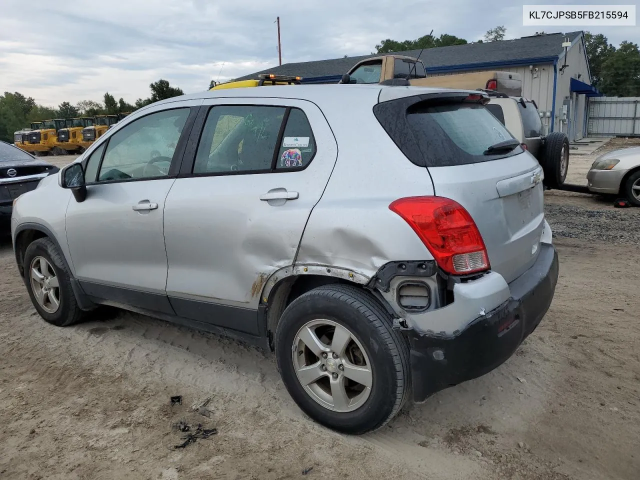 2015 Chevrolet Trax 1Ls VIN: KL7CJPSB5FB215594 Lot: 75004474