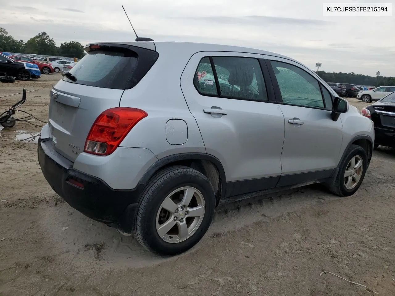 2015 Chevrolet Trax 1Ls VIN: KL7CJPSB5FB215594 Lot: 75004474