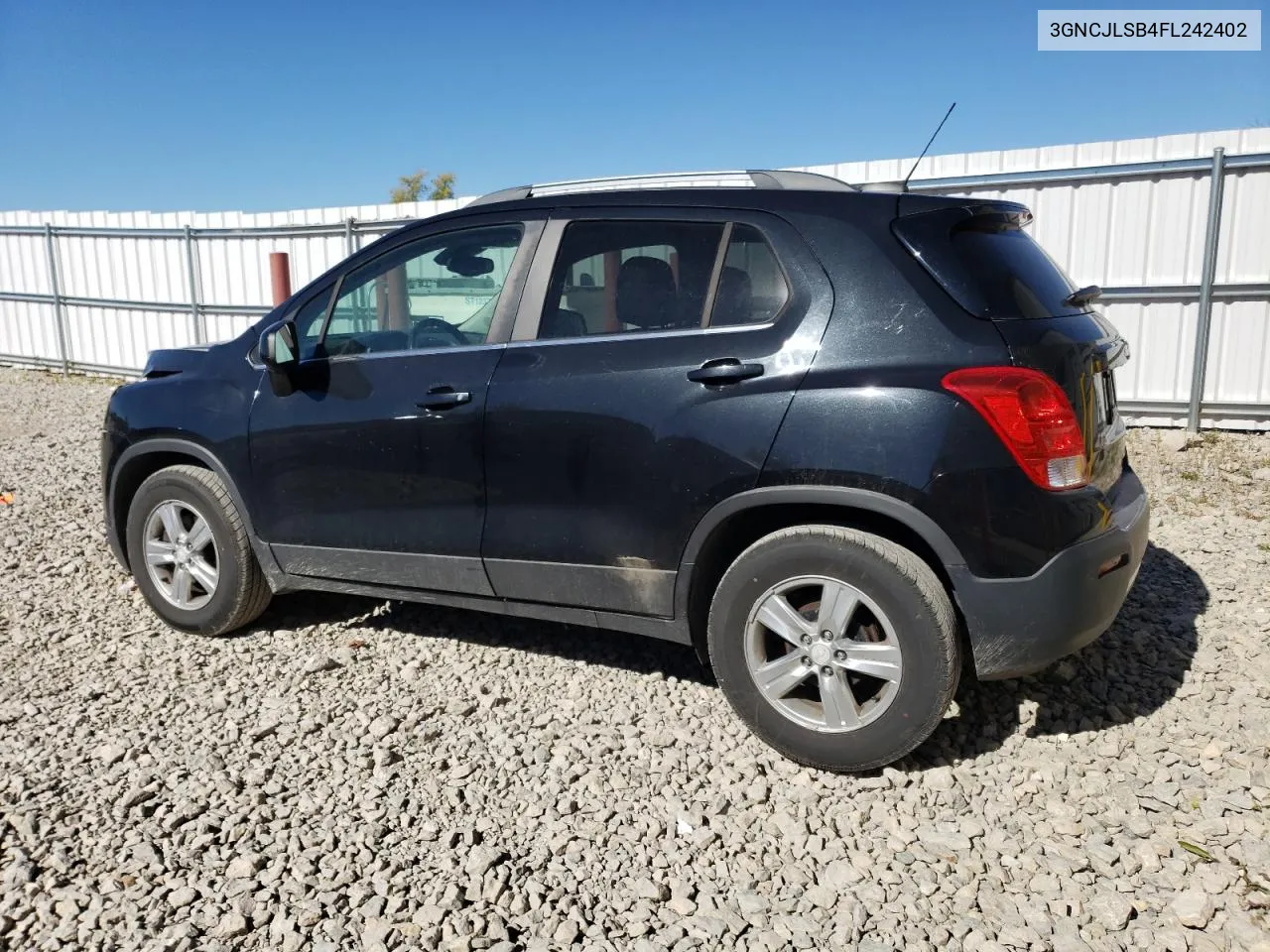 2015 Chevrolet Trax 1Lt VIN: 3GNCJLSB4FL242402 Lot: 75310274