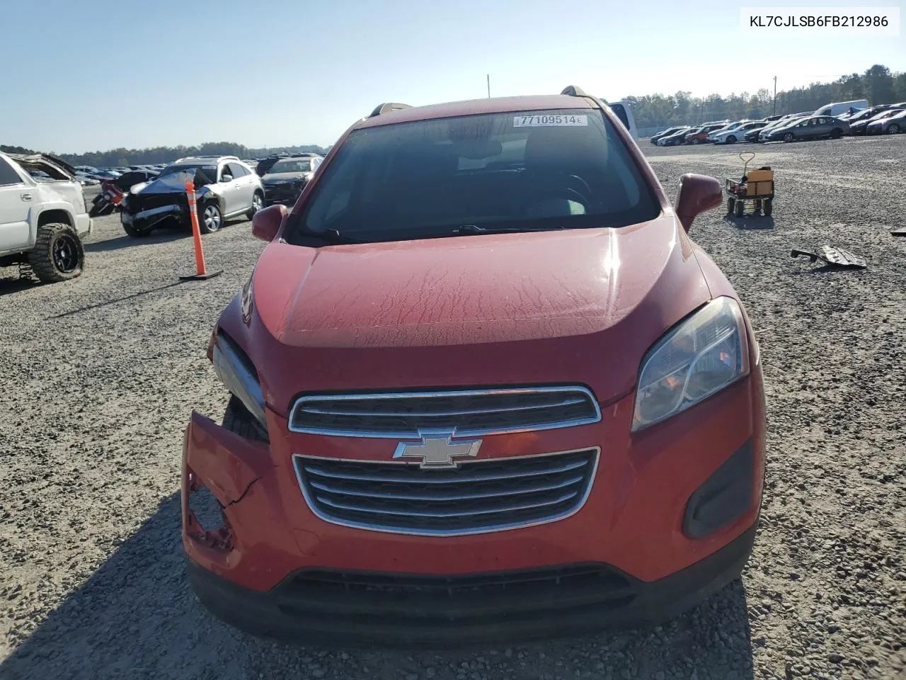 2015 Chevrolet Trax 1Lt VIN: KL7CJLSB6FB212986 Lot: 77109514