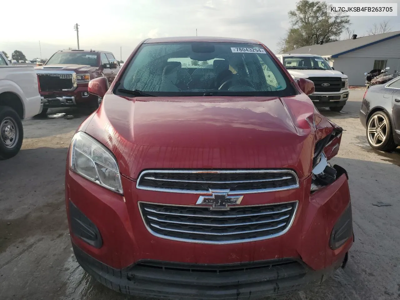 2015 Chevrolet Trax Ls VIN: KL7CJKSB4FB263705 Lot: 78043294