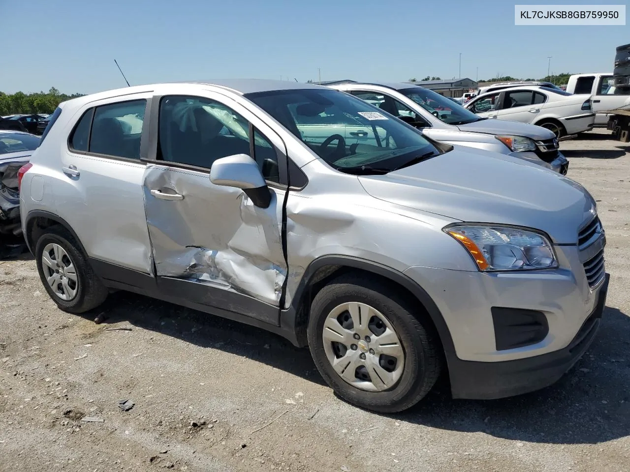 2016 Chevrolet Trax Ls VIN: KL7CJKSB8GB759950 Lot: 53762714