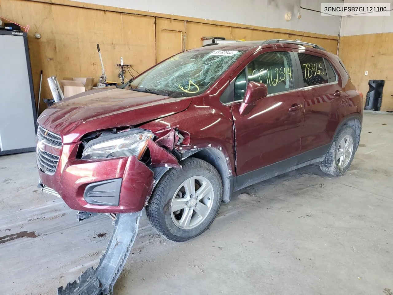 2016 Chevrolet Trax 1Lt VIN: 3GNCJPSB7GL121100 Lot: 55162544